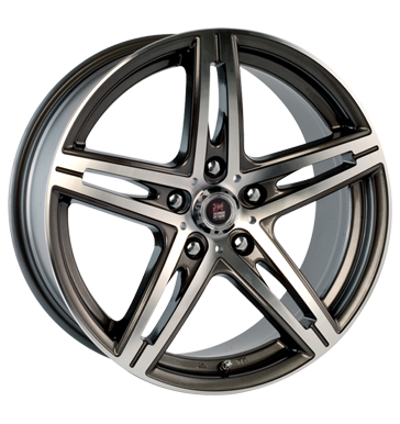 pneumatiky - 7.5x17 5x100 ET35 24H du Mans Arnage grau / anthrazit gun metal machined face Cromodora Rfky / Alu motec autodly USA pneumatiky