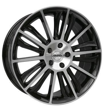 pneumatiky - 8.5x19 5x112 ET45 ASA AR 6 schwarz schwarz glanz front poliert denn Rfky / Alu subwoofer Offroad cel rok od 17,5 