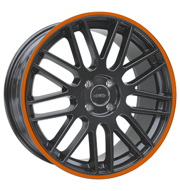 pneumatiky - 7x16 4x108 ET35 ASA GT 1 schwarz schwarz seidenmatt mit orangem Ring Offroad Zimn 17.5 