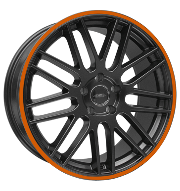 pneumatiky - 8.5x19 5x115 ET40 ASA GT 1 schwarz schwarz seidenmatt mit orangem Ring MB-DESIGN Rfky / Alu kompletnch systmu F-replika Prodejce pneumatk