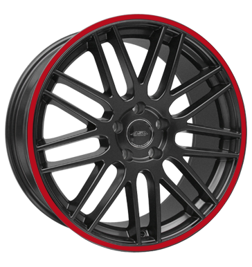 pneumatiky - 8.5x19 5x114.3 ET25 ASA GT 1 schwarz schwarz seidenmatt mit rotem Ring renault Rfky / Alu replika opravu pneumatik pneumatiky