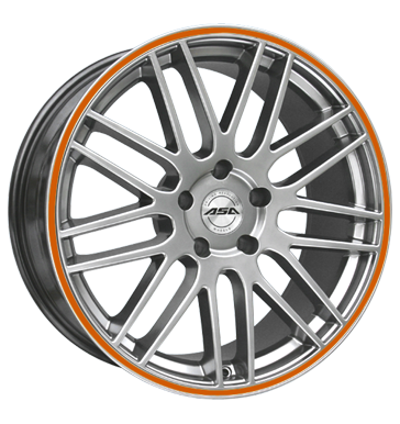 pneumatiky - 8.5x18 5x115 ET38 ASA GT 1 schwarz shiny silber mit orangem Ring ostatn Rfky / Alu Magnetto KOLA Autordio Rarity pneumatiky
