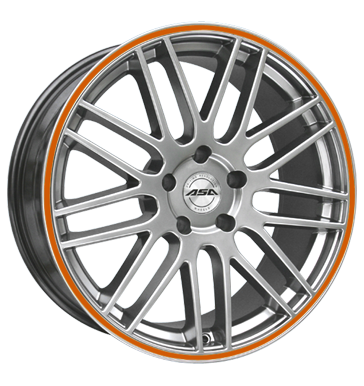 pneumatiky - 8.5x19 5x108 ET45 ASA GT 1 schwarz shiny silber mit orangem Ring Lehk nkladn auto lto od 17,5 