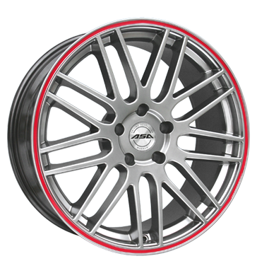 pneumatiky - 8.5x18 5x105 ET38 ASA GT 1 silber shiny silber mit rotem Ring Offroad All Terrain Rfky / Alu ZENDER korunn princ pneu