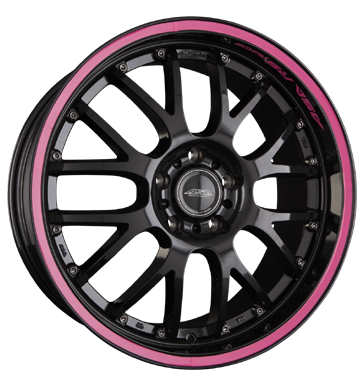 pneumatiky - 9x17 5x120 ET35 ASA AR 1 schwarz RS-Race mit pinkem Ring/Schriftzug autokosmetiky Rfky / Alu rucn nrad truck ventil pneus