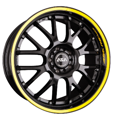 pneumatiky - 8.5x19 5x112 ET30 ASA AR 1 schwarz RS-Race mit gelbem Ring/Schriftzug F-replika Rfky / Alu kmh-Wheels Sportluftfilter trhovisko