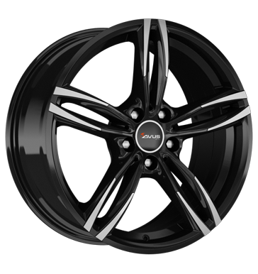 pneumatiky - 7.5x17 5x112 ET30 Avus AF 15 schwarz black polished Letn Total kola ALU Rfky / Alu kmh-Wheels odevy pneus