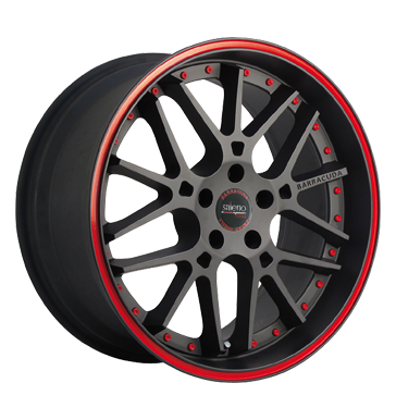 pneumatiky - 9x18 5x100 ET35 Barracuda Stiletto Rosso silber Pure Sports mit rotem Ring Oldtimer dly Rfky / Alu Montzn rm + Radio panel Hamann pneu