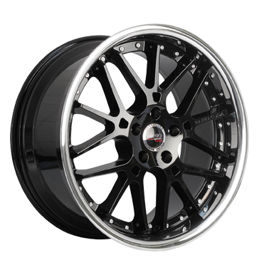 pneumatiky - 8.5x19 5x100 ET32 Barracuda Stiletto Rosso schwarz highgloss black randpoliert Offroad Zimn 17.5 