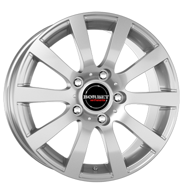 pneumatiky - 8x18 5x108 ET45 Borbet C2C silber brillant silver EXCENTRI Rfky / Alu kmh-Wheels vzduchov filtr disky