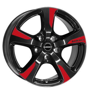 pneumatiky - 8.5x18 5x120 ET45 Borbet CC schwarz black red sports vfuk Rfky / Alu Quad Zimn pln kola Steel Autodlna