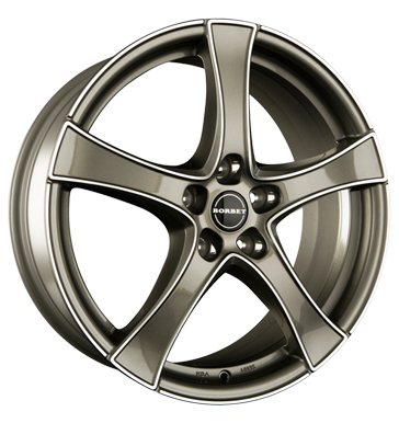 pneumatiky - 7.5x19 5x114.3 ET50 Borbet F grau / anthrazit graphite polished nhradn dly auto trailer Rfky / Alu Baro csti tela b2b pneu