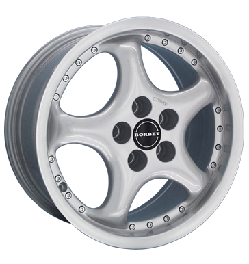 pneumatiky - 7.5x16 4x114.3 ET40 Borbet R silber silber Horn poliert designov antny Rfky / Alu Oldtimer dly sluzba disky