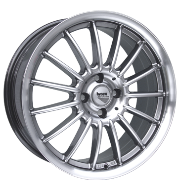 pneumatiky - 7.5x17 4x108 ET28 Brock B13 silber chromsilber hornpoliert kmh-Wheels Rfky / Alu propojovac kabely vfuk pneumatiky