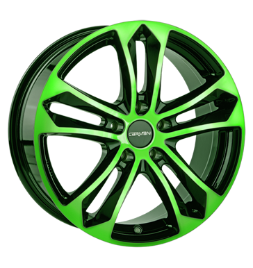 pneumatiky - 6.5x15 4x108 ET42 Carmani 5 Arrow grün neon green polish replika Rfky / Alu Offroad All Terrain Pestovn Car + zsoby jsou velkoobchod s pneumatikami