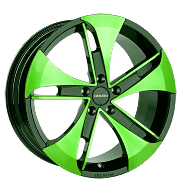 pneumatiky - 8.5x19 5x120 ET35 Carmani 7 Punch grün neon green polish recnk Rfky / Alu nosic kol zvodn auto disky