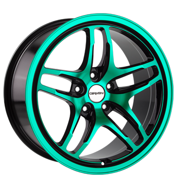 pneumatiky - 8.5x19 5x108 ET42 Carmani 8 Liberty mehrfarbig green polish Opel Rfky / Alu Rucn merc prstroje + test Konzole + drzk pneu