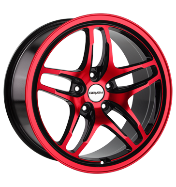 pneumatiky - 9.5x19 5x120 ET18 Carmani 8 Liberty rot red polish brzdov dly Rfky / Alu Kola / ocel Keskin pneu