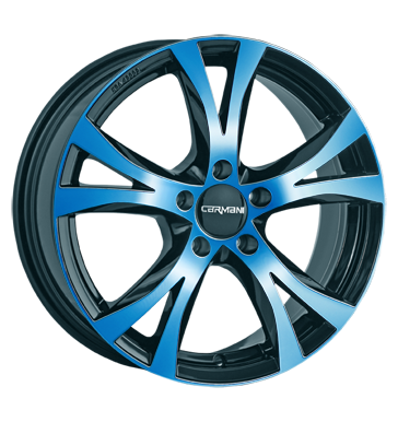 pneumatiky - 7.5x17 5x114.3 ET38 Carmani 9 Compete blau light blue polish zvedk Rfky / Alu Soundboards + adaptr krouzky magma trziste