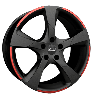 pneumatiky - 7.5x17 5x114.3 ET48 CMS C18 schwarz schwarz matt rot Rucn merc prstroje + test Rfky / Alu Borbet peugeot pneumatiky