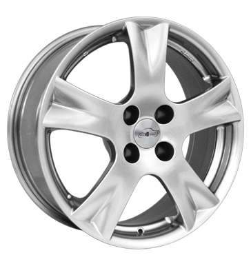 pneumatiky - 7x17 4x108 ET22 Com4Wheels Trinity silber hochglanz poliert Spojky + E Sady Rfky / Alu OXIGIN bezpecnostn obuv Prodejce pneumatk