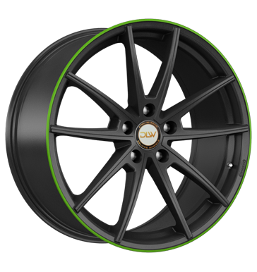 pneumatiky - 8.5x19 5x112 ET47 Deluxe Wheels Manay schwarz schwarz matt Akzentring grün lackiert prves Rfky / Alu motocykl Cross Helma Prslusenstv + Hled pneumatiky