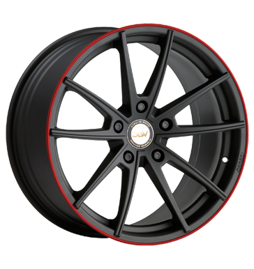 pneumatiky - 9x20 5x120 ET17 Deluxe Wheels Manay K schwarz schwarz matt Akzentring rot lackiert Offroad Zimn 17.5 