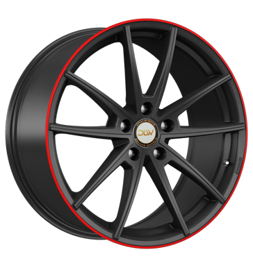 pneumatiky - 8.5x19 5x108 ET45 Deluxe Wheels Manay schwarz schwarz matt Akzentring rot lackiert Vyloucen Rfky / Alu zvodn auto Tomason trhovisko