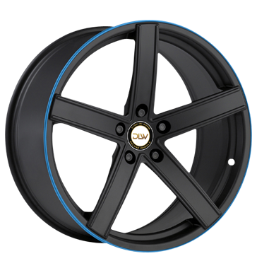 pneumatiky - 8.5x19 5x120 ET25 Deluxe Wheels Uros K schwarz schwarz matt Akzentring blau lackiert Lackierwerkzeuge Rfky / Alu Elektrick projektzwo Predaj pneumatk