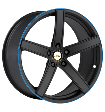 pneumatiky - 10.5x20 5x130 ET48 Deluxe Wheels Uros K schwarz schwarz matt Akzentring blau lackiert bundy Rfky / Alu nstroj ventil Hreby / Matice Autodlna