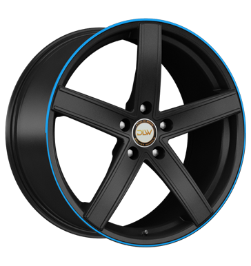 pneumatiky - 9x20 5x108 ET40 Deluxe Wheels Uros schwarz schwarz matt Akzentring blau lackiert Polo tricka Rfky / Alu Pouzdra & schovna rukavice pneumatiky