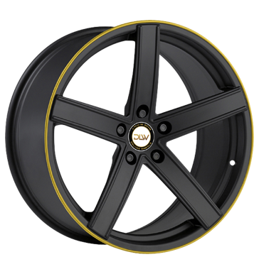 pneumatiky - 9.5x19 5x112 ET25 Deluxe Wheels Uros K schwarz schwarz matt Akzentring gelb lackiert recnk Rfky / Alu kola z lehkch slitin Workshop vozk velkoobchod s pneumatikami