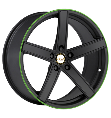 pneumatiky - 8.5x19 5x112 ET40 Deluxe Wheels Uros K schwarz schwarz matt Akzentring grün lackiert MERCEDES BENZ Rfky / Alu MILLE kufr Tray trziste