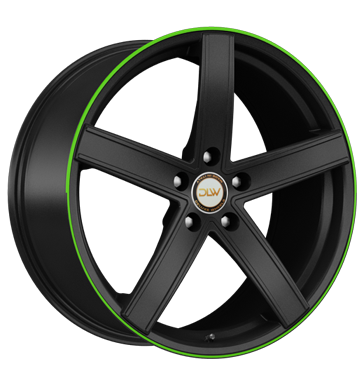 pneumatiky - 9x20 5x114.3 ET28 Deluxe Wheels Uros schwarz schwarz matt Akzentring grün lackiert Momo Rfky / Alu ZENDER moped pneumatiky