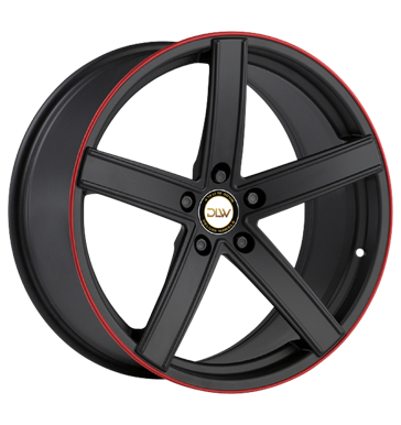 pneumatiky - 8.5x19 5x120 ET38 Deluxe Wheels Uros K schwarz schwarz matt Akzentring rot lackiert AUDI Rfky / Alu olejov filtr prslusenstv Predaj pneumatk