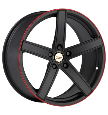 pneumatiky - 11x19 5x130 ET55 Deluxe Wheels Uros K schwarz schwarz matt Akzentring rot lackiert Artec Rfky / Alu Americk vozy EXCENTRI pneus