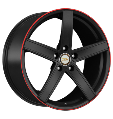 pneumatiky - 8.5x19 5x120 ET42 Deluxe Wheels Uros schwarz schwarz matt Akzentring rot lackiert Offroad Wintergreen Rfky / Alu Barvy a Laky Parka pneumatiky