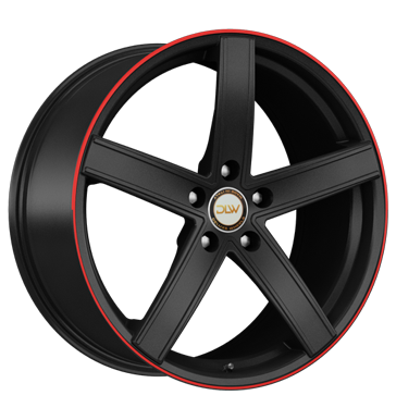 pneumatiky - 8.5x19 5x112 ET31 Deluxe Wheels Uros schwarz schwarz matt Akzentring rot lackiert pneumatick nrad Rfky / Alu Inspekcn balky + stavebnice bezpecnostn obuv trziste