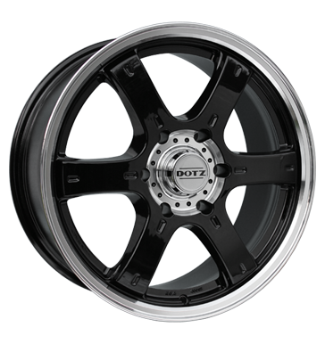 pneumatiky - 8x17 6x114.3 ET30 Dotz Crunch schwarz black polished motocykl Rfky / Alu Binno Vnitrn vybaven pneu