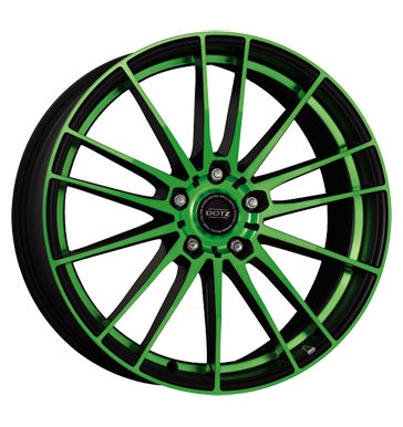 pneumatiky - 8x19 5x114.3 ET45 Dotz Fast Fifteen Green schwarz schwarz matt grün frontpoliert ALLESIO Rfky / Alu samolepc zvaz truck lto pneumatiky