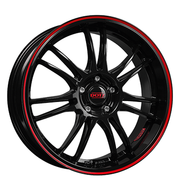 pneumatiky - 7x17 5x114.3 ET48 Dotz Shift Pinstripe Red schwarz black pinstripe red tazn lana Rfky / Alu Hreby / Matice GS-Wheels pneu b2b