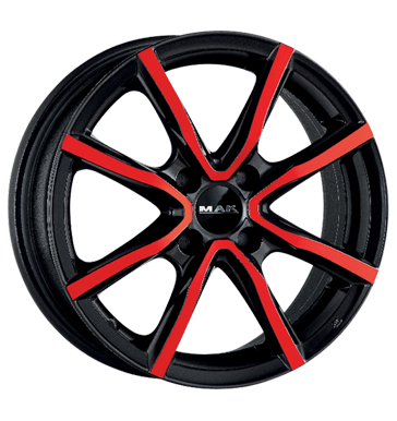 pneumatiky - 6x15 4x100 ET38 MAK Milano 4 You mehrfarbig black and red telo Rfky / Alu motec PKW lto pneumatiky