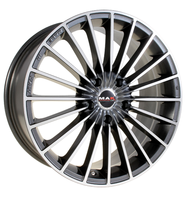 pneumatiky - 7x16 4x100 ET35 MAK Volare grau / anthrazit gun metal - mirror face Auto-Tuning + styling Rfky / Alu charakteristiky Rim luzka (nhradn dly) pneu