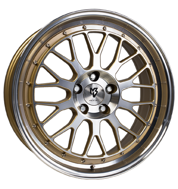 pneumatiky - 7x17 5x112 ET45 mbDESIGN LV1 gold gold glänzend, Front u. AuYenbett pol. ZENDER Rfky / Alu UNION Offroad Zimn 17.5 