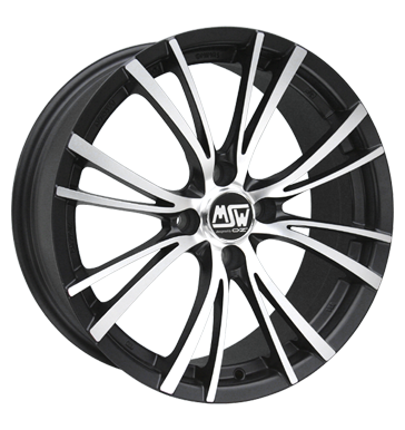 pneumatiky - 7x15 4x100 ET37 MSW 20 schwarz schwarz matt voll poliert STIL AUTO Rfky / Alu Offroad cel rok od 17,5 