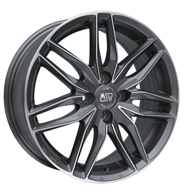 pneumatiky - 7x17 4x100 ET37 MSW 24 grau / anthrazit gun metal poliert SCHMIDT Rfky / Alu kmh-Wheels Mobiln navigacn systmy pneu