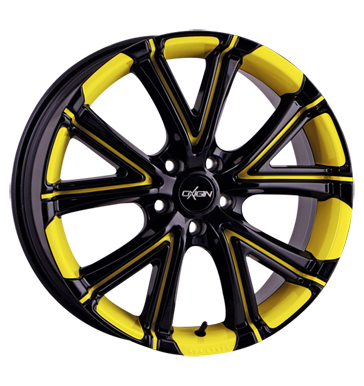 pneumatiky - 7.5x17 5x115 ET42 Oxigin 15 Vtwo gelb foil yellow Felgenbett u. Speichen Jahreswagen Rfky / Alu replika kmh-Wheels trziste