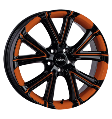 pneumatiky - 7.5x17 5x108 ET45 Oxigin 15 Vtwo orange foil orange Felgenbett u. Speichen kufr Tray Rfky / Alu AUDI telo Autoprodejce