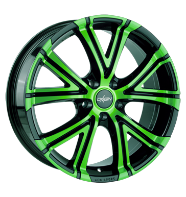 pneumatiky - 7.5x17 5x108 ET45 Oxigin 15 Vtwo grün neon green polish AUDI Rfky / Alu kalhoty Autordio Rarity trhovisko