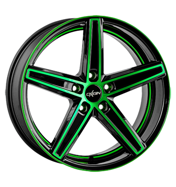 pneumatiky - 8.5x18 5x108 ET45 Oxigin 18 Concave grün neon green polish npis Rfky / Alu Drkov / Kosile letadlo pneu